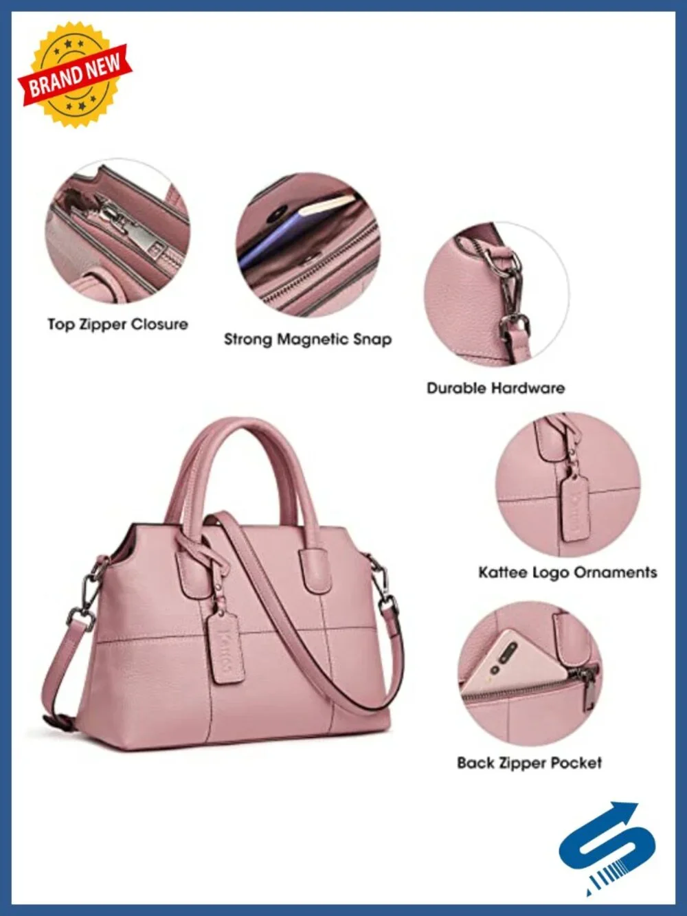 Top Grain Pebbled Cowhide Leather Hobo Bag with Removable Strap, Versatile
